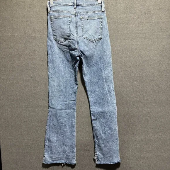 LOFT The Kick Crop Raw Hem High Rise Jeans Light Wash Women's Size 2/26 - Picture 7 of 10